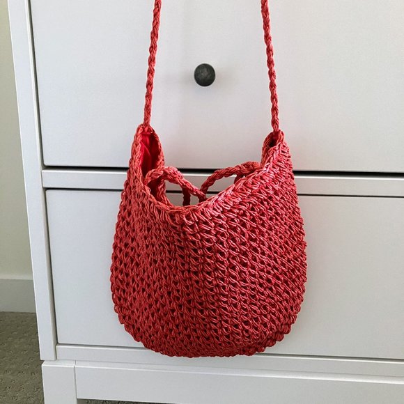 Orange straw purse - Picture 1 of 6